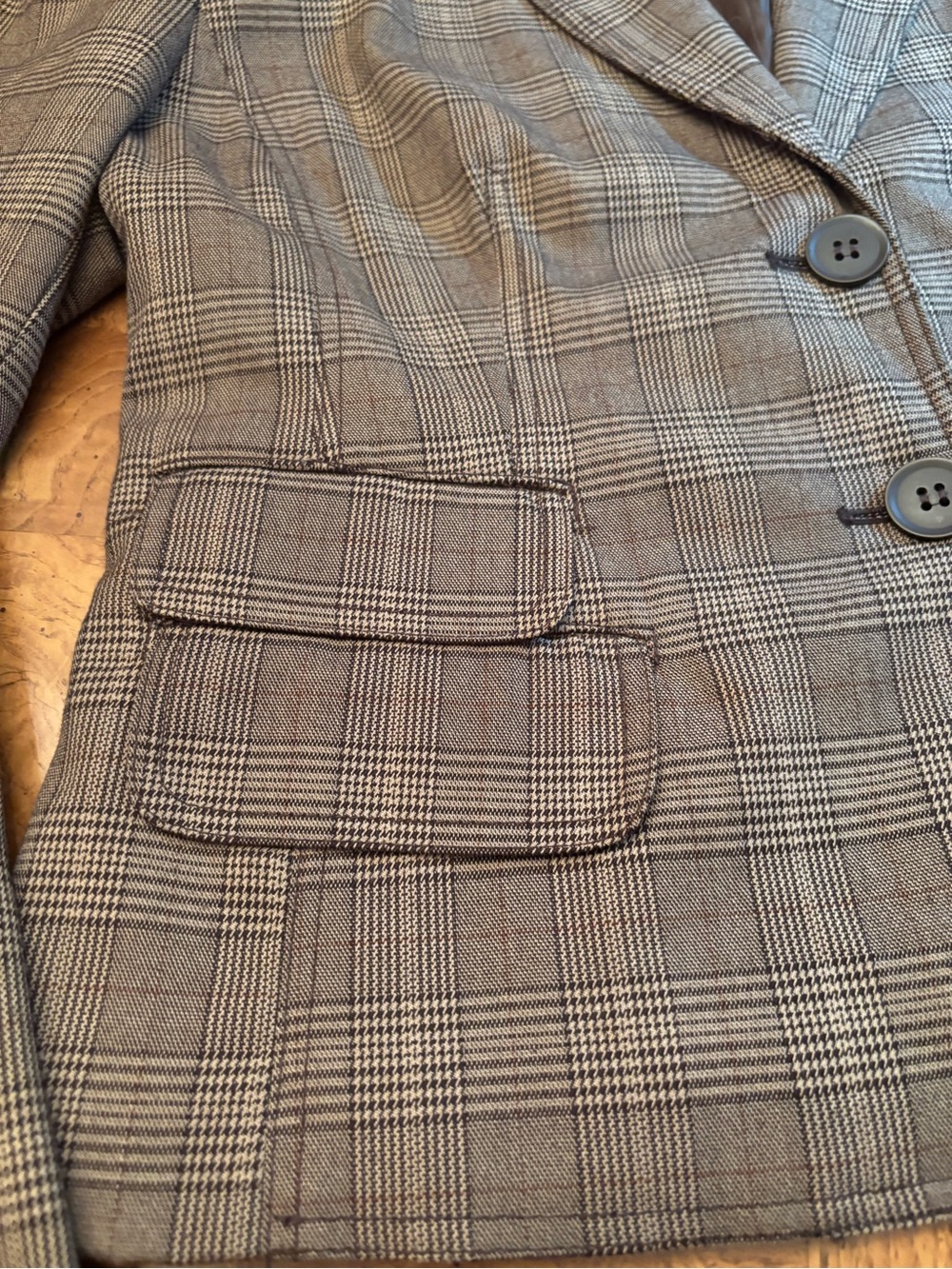 New York & Company Beige Plaid Blazer - Picture 7 of 10